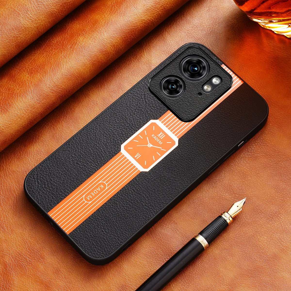 KADEM For Motorola Edge 40 5G Back Case Creative Watch Pattern Leather Coated TPU+Acrylic Phone Cover KADEM For Motorola Edge 40 5G Back Case Creative Watch Pattern Leather Coated TPU+Acrylic Phone Cover